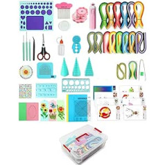 Complete Quilling Set with Quilling Paper Strips and Quilling Accessories Paper Quilling 1740 Strips with 3 mm 5 mm 10 mm Quilling Tool with Storage Box Electric Quilling Pen Quilling Board