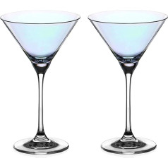 Хрустальные бокалы для коктейлей DIAMANTE Martini - коллекция радужного голографического блеска (бокалы для мартини)