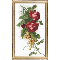 CRAFTiDA Наборы для вышивания крестом для взрослых, начинающих, предварительно напечатанный набор для вышивания 14 граф 13 х 20 дюймов (Виноград и