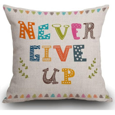 Декоративная подушка Smooffly Cotton Linen Inspirational Quote Cover Square 45x45cm