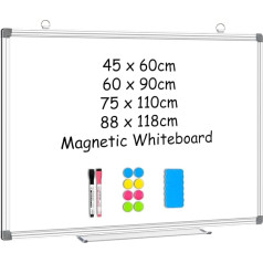 4 THOUGHT Белая доска 60x90cm магнитная A1 большая доска для стены с 2 маркерами, ручками, 8 магнитами и 1 ластиком, белые доски, доска сухого стирания 