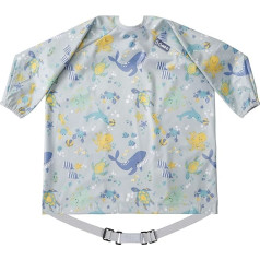 BIBaDO Coverall Weaning Bib - Toddler Baby Long Sleeve Bibs for Ages 6-36 Months Attains to Highchairs Pushchairs Tables - Waterproof Machine Washable Mess Proof Feeding BLW Bibs