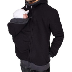 amropi Кенгуру Толстовка Baby Carrier Мужской Пуловер Зима Теплая Baby Carrier Пальто Черный, XXL, черный, xxl