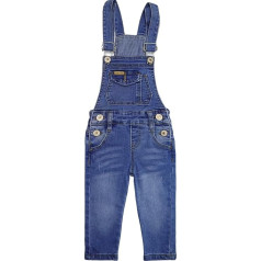 KIDSCOOL SPACE Baby Boy Slim Fit Jeans Fashion Denim Overalls with Ripped Bib Pockets