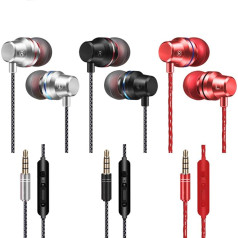 YuCool 3 Pack In-Ear наушники с микрофоном и регулятором громкости сбалансированный бас звук шумоизоляции стерео для всех устройств с 3,5 мм интерфе