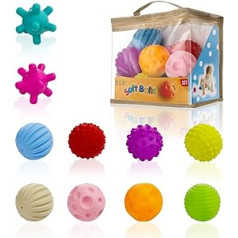 Comius Sharp Sensory Play Ball Set, Soft Baby Balls for Toddlers, Baby Infant, Sensory Balls for Educational Toy, Bath Toy (10 Pieces)