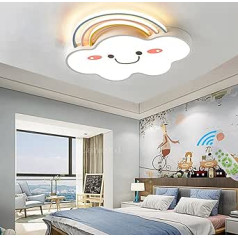 Ceiling Light LED Modern Children's Lamp Children's Room Boys Girls Ceiling Lamp Rainbow Clouds Lamp Dimmable 3000 K - 7000 K Living Room Pendant Lamp with Remote Control Interior Bedroom Ceiling Lamp