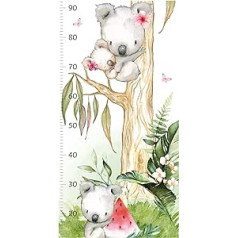 Little Deco DL549 Wall Sticker Girls Height Chart 150 cm Koala Forest Animals Children's Playroom Nursery Sticker Baby Room Wall Decoration