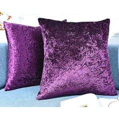 ZIMEL HOMES Purple Velvet Cushion Cover 50cm x 50cm