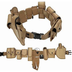 KEESIN 10 in 1 Utility Tactical Belt Multifunktionale Outdoor Hüfttasche Patrol Ausrüstung für Polizeiwache Sicherheit Jagd mit 9 Komponenten Taschen