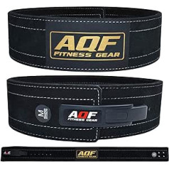 AQF Weight Lifting Belt Lever Buckle, 4 Inch Wide 10 mm Thick Leather Suede Lining Strength Training Belt, Weight Belt for Fitness, Powerlifting, Sports & Deadlift Men Women