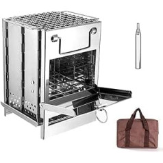 Daoco Holzofen,Zusammenklappbares Holzofen-Blasrohr-Kit Mini-BBQ-Grill mit Tragetasche für Rucksacktouren, Wandern, Camping, Kochen