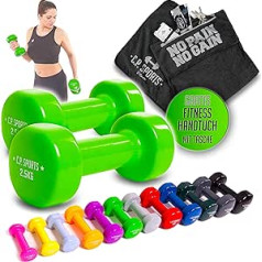 C.P.Sports Non-Slip Gym Dumbbells, 0.5 kg – 0.75 kg – 1.0 kg – 1.5 kg – 2.0 kg – 2.5 kg – 3.0 kg – 4.0 kg – 5.0 kg – 6.0 kg – 8.0 kg – 10.0 kg – Vinyl Dumbbells, Weights for Fitness