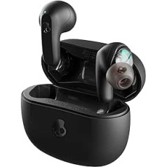 Skullcandy Rail In-Ear Wireless Headphones, 42 Hours Battery Life, Skull-iQ, Alexa Support, Micro, Compatible with iPhone, Android and Bluetooth Devices - Black