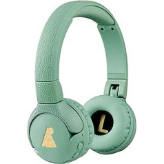 POGS The Gecko Bluetooth Headphones, Children's Foldable Robust Children's Headphones from 3 Years with Volume Control, Microphone, Limiter 85 dB, Music Sharing Function (Green, Wireless)