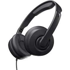 Skullcandy Cassette Junior Wired On-Ear Headphones, Volume Limiter, Microphone, Compatible with Bluetooth Devices and Computers - Black