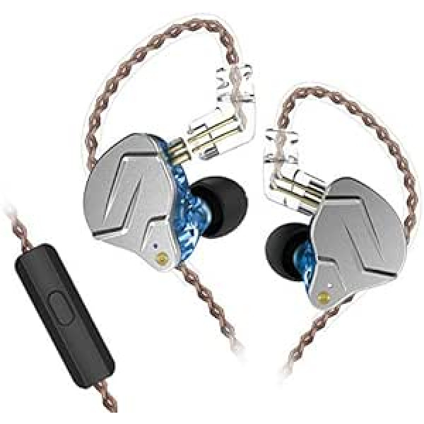 KZ ZSN Pro Dual Drivers 1BA 1DD In-Ear Headphones HiFi Power Bass Earbuds Headphones High Clarity Sound Wired Headphones with Removable Cable for Audiophile Musicians