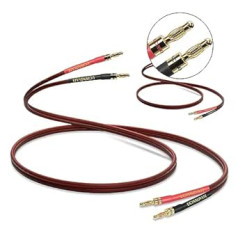 WOWLED Speaker Cable with Gold-Plated Banana Plugs, 2 Pack 2 m HiFi OFC 14AWG Speaker Cable with 4 mm Banana Plugs for Audio, A/V Receiver, Home Cinema Vintage Speaker, Amplifier