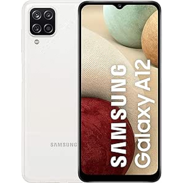 Samsung Galaxy A12 Smartphone 128GB, 4GB RAM, Dual SIM, White