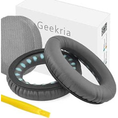 geekria Ohrpolster für Bose SoundTrue, QC35, qc25, QC2, QC15, AE2, AE2i, AE2 W around-ear Kopfhörer Ersatz Ohr Pad/Ohr Kissen/-Cups/-Cover/Ohrpolster Reparatur Teile (dunkelgrau)