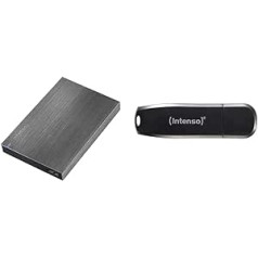 Intenso 6028660 Memory Board External Hard Drive 1TB (6.4 cm (2.5 Inches), 5400 rpm, 8 MB Cache, USB 3.0) Anthracite & Speed Line - 128 GB Memory Stick - USB Stick 3.2 Gen 1x1, Black