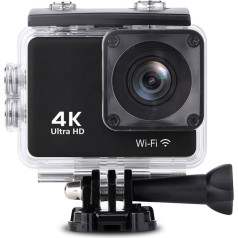 Спортивная камера 4K Full HD Wi-Fi 16Mpx водонепроницаемая широкоугольная + аксессуары чёрные