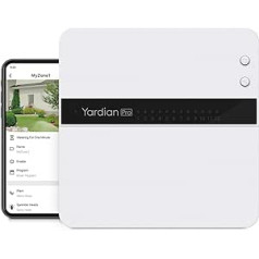 Компьютер для ирригации Yardian Pro Smart WiFi с мгновенным кнопочным управлением, евровилкой, совместимый с Amazon Alexa, Google Home, Apple HomeKit, IFTTT (8 зон)