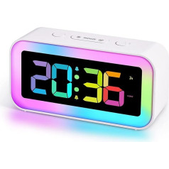 U-picks Smart Digital Alarm Clock for Children, Будильник цифровой с большим светодиодом, 7 цветов, время/двойной будильник/спящий/7 цветов световой будильник/USB 