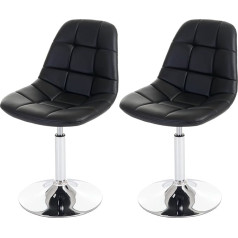 Mendler Комплект из 2 стульев для столовой HWC-A60 Вращающийся стул хром искусственная кожа черный