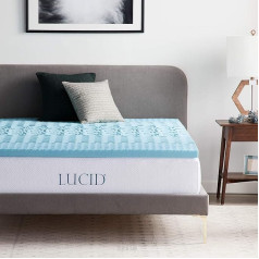 Lucid 5 Zone Gel Memory Foam Mattress Topper 5cm Memory Foam Blue Simple (90 x 190 см)