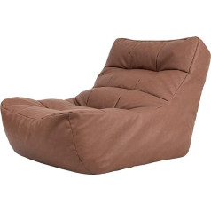 Icon Lorenzo Bean Bag Lounger, коричневый, искусственная кожа, XXL Bean Bag Chair for Adults, гигантский Bean Bag с наполнителем для гостиной, большой Bean Bag