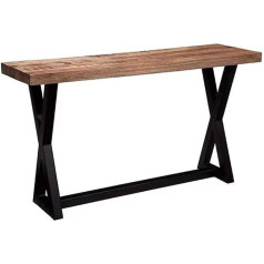 Kphymod Консольный стол Деревянный консольный стол для прихожей с прочными металлическими ножками, узкий, длинный прихожий стол для гостиной,