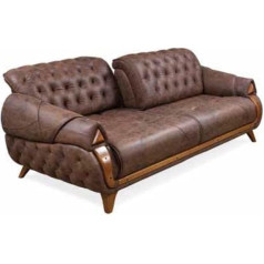 Jv Möbel 3 Seater Fabric Sofa Couch Upholstery Furniture Classic Living Room Design Luxury New