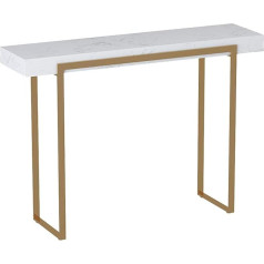 Zzbfhh Консольный стол из нержавеющей стали, мраморный диванный стол для гостиной, стол для украшения гостиничного клуба, 31,4×11,9×29,5 дюйма (цве