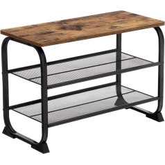 Vasagle Шкаф для хранения обуви Промышленный дизайн Стойка для обуви с 2 решетчатыми полками Закругленная рама Легкая сборка Стабильная эконо