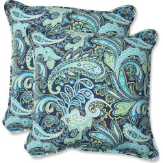 Pillow Perfect Подушка накидная Perfect Outdoor Pretty Paisley, 47 см, темно-синий, 2 шт.
