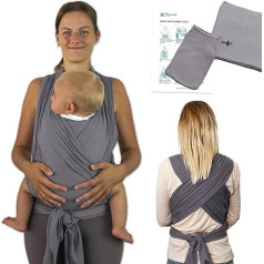 MAMMACITA® Midwife-Designed Baby Sling, Oeko-Tex Elastic Baby Sling, Newborn from Birth to 15 kg, Baby Sling 5 m Long, Baby Sling with Bag and Instructions (английский язык не гарантируется)