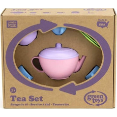 Green Toys, чайный набор для детской кухни, игровая кухня, ролевые игры, экологичная кухонная игрушка для детей от 24 месяцев, 17 деталей
