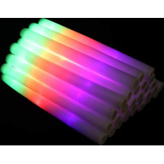 TOYANDONA Bulk Favors 15 Pack LED Foam Sticks Glow in the Dark Party Supplies Flashing Light Toys for Concert Birthday Wedding Christmas Festival