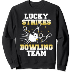 Забавная толстовка Lucky Strikes Bowling Team Bowler Bowl Ball Gift, черная