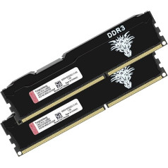 DDR3 8GB Kit (4GBx2) Desktop RAM 1600MHz PC3-12800 UDIMM Non-ECC Unbuffered 1.5V 2Rx8 Dual Rank 240-Pin CL11 PC Computer Memory Upgrade Module Memory Kit (Black)