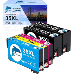 Картриджи для принтеров GoToners 35 XL Совместимые с Epson 35XL Multipack для Epson Workforce Pro WF-4720DWF WF-4725DWF WF-4730DTWF WF-4740DTWF WF-4720 WF-4725 WF-4730 WF-4740 (упаковка из 5)