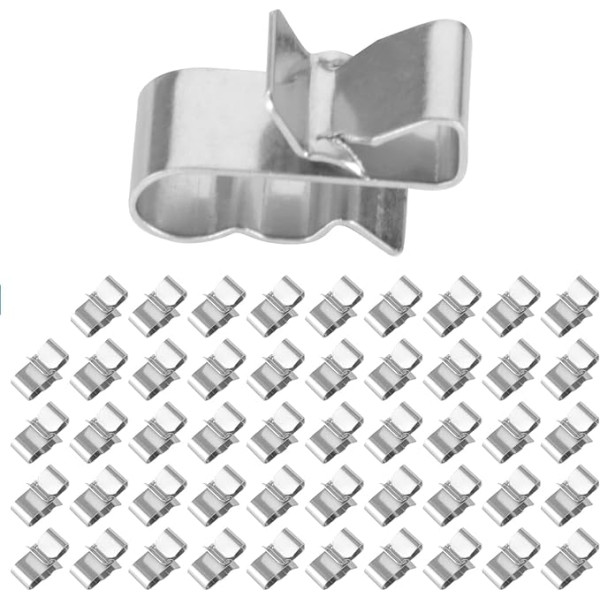 DEWIN Pack of 50 Solar Cable Clips, Stainless Steel for Solar Panel Wire Clips PV Cable Clamp for Trailer Frame Wiring Clips for Boat (23 x 10 mm)