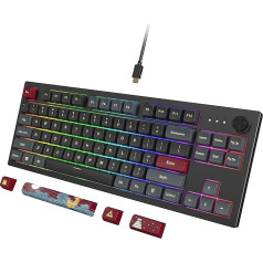 Механическая игровая клавиатура Montech MKey TKL: Настраиваемые RGB светодиоды, премиум MDA PBT колпачок, переключатели с предварительной смазкой Gatero