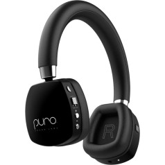 Puro Sound Labs PuroQuiet Plus Volume Limited On-Ear Active Noise Cancelling Bluetooth Headphones - легкие наушники для детей со встроенным микрофоном - безопасный звук (черный)