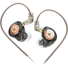 keephifi KZ EDX Pro In-Ear Monitor, проводные, HiFi стерео наушники, проводные, двойные DD IEM наушники со съемным кабелем для музыкантов, аудиофилов (черный, бе