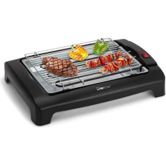 Clatronic® Barbecue-Tischgrill | ideal für Balkon & Küche | Tischgrill elektrisch | Elektrogrill mit Cool Touch-Gehäuse | abnehmbares Grillrost | Grill mit Metallauffangschale | 2000 W | BQ 2977 N