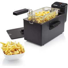 Princess Edelstahl Fritteuse (schwarz), 3 литра (2000 Вт) mit Kaltzonenfunktion, 182727