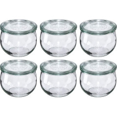 Weck - Glas in Tulpenform 0,5l Rundrand 100 mit Deckel - 6-teilig/1St