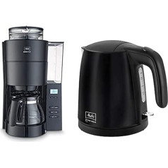 Melitta Aroma Fresh 1018-05 Кофемашина, матовый черный + чайник, Prime Aqua Mini, нержавеющая сталь, Black Edition, 1,0 л, 2200 Вт, 1018-05